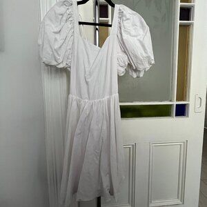 70/21 Puff Sleeve Open Back Mini Dress